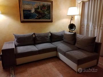 Divano con penisola a cassettone