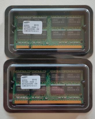 Lotto 10 moduli RAM Vintage - SDRAM  DDR1  DDR2