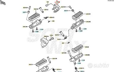 Staffa pedana ant Sx Kawasaki GPZ RX 1000 34003124