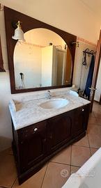 Mobile bagno vintage in legno massello con piano i