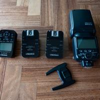 kit trigger yongnuo per Nikon + flash meike TTL 