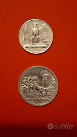 Monete Argento 5 lire 2 lire V.E.lll regno