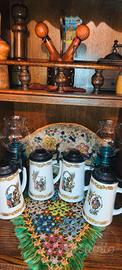Set 4 Boccali birra in ceramica bianca 500 CC 