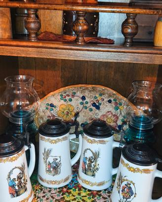 Set 4 Boccali birra in ceramica bianca 500 CC 