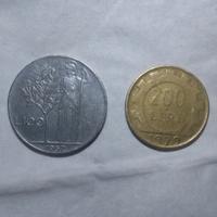 Monete 100 lire- 200 lire REPUBBLICA ITALIANA -