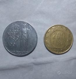 Monete 100 lire- 200 lire REPUBBLICA ITALIANA -