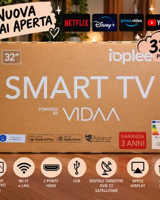 smart tv ioplee 32” hd – nuova mai utilizzata