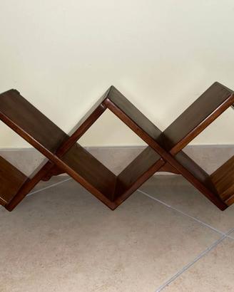 CUBO PORTALIBRI IN LEGNO NOCE MASSELLO