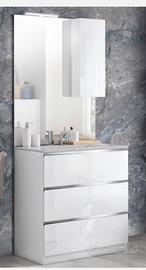 Arredo bagno completo bianco ghiaccio laccato