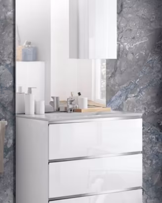Arredo bagno completo bianco ghiaccio laccato