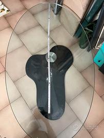 Tavolo da salotto in vetro trasparente e nero