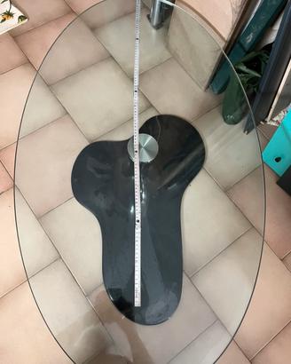 Tavolo da salotto in vetro trasparente e nero