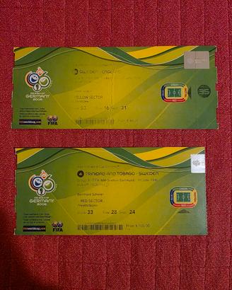 2 biglietti originali mondiale Germania 2006
