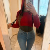 Felpa OVS taglia S, modello cropped con cappuccio