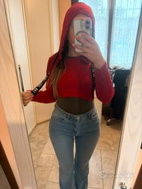 Felpa OVS taglia S, modello cropped con cappuccio