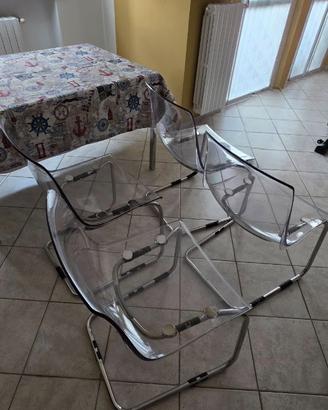 4 sedie Ikea Tobias trasparenti