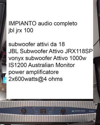 impianto audio jbl
