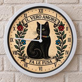 orologio da parete il vero amore fa le fusa 