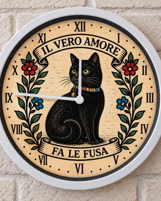 orologio da parete il vero amore fa le fusa 
