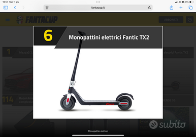 Monopattino Elettrico FANTIC TX2