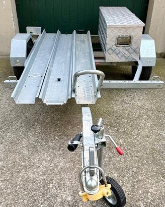 Carrello appendice porta moto con cassone