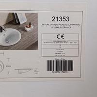 Lavabo incasso soprapiano ceramica bianco lucido