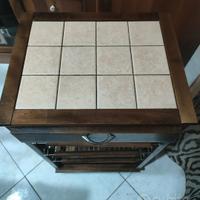 Carrello slim cucina legno portafrutta stretto 3ce