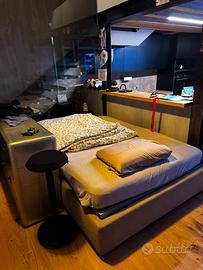 Letto 160x200 con cassone  e doghe in legno