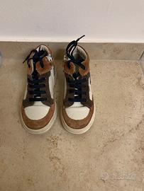 Scarpe bimbo alte balducci pelle 32 marrone blu