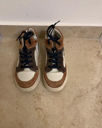 Scarpe bimbo alte balducci pelle 32 marrone blu