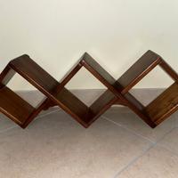 CUBO PORTALIBRI IN LEGNO NOCE MASSELLO