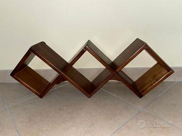 CUBO PORTALIBRI IN LEGNO NOCE MASSELLO