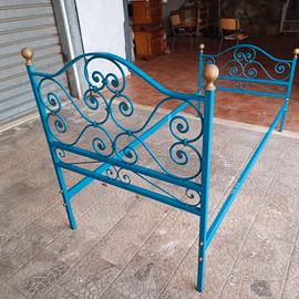 TELAIO LETTO SINGOLO IN FERRO BATTUTO  ARTIGIANALE