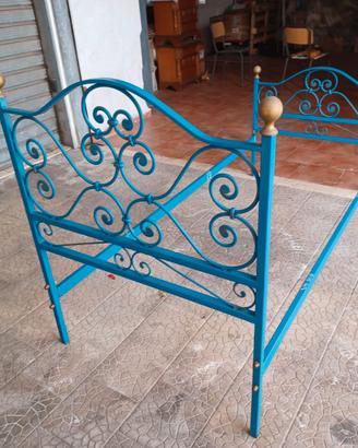 TELAIO LETTO SINGOLO IN FERRO BATTUTO  ARTIGIANALE