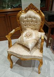 Poltrona stile barocco dorata
