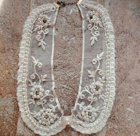 Colletto vintage con perle