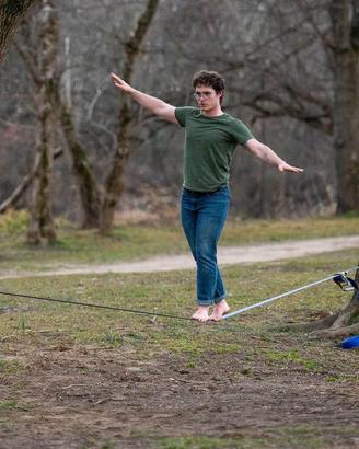 Sport Slackline cinghia con ganci colore arancione
