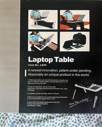 Tavolino Porta PC Pieghevole con Ventole - LD09