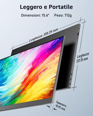 Monitor portatile Yodoit 15.6 pollici (Vesa,audio)