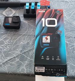 Gopro10 black 3 batterie superaccessoriata.