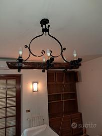 lampadario in ferro battuto