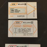 Lotto di 4 biglietti ATM Milano per linee urbane e