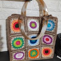 BORSA UNCINETTO MATTONELLE YUTA A MANO CON TASCA