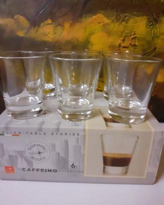 6 bicchieri caffeino rocco bormioli