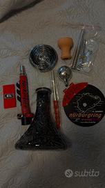 Narghilè shisha EL-bomber Nurburgring rosso/nero