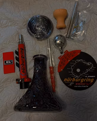 Narghilè shisha EL-bomber Nurburgring rosso/nero