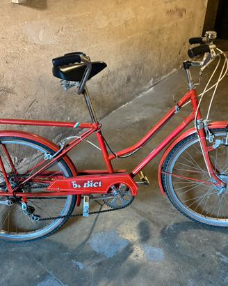 Bicicletta Tandem Bi Bici rosso, vintage anni 70