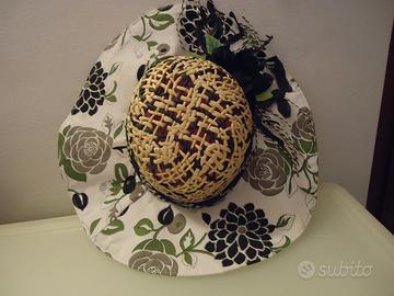 Cappelli donna in paglia e tessuto 100% cotone