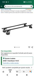 Barre Portatutto DRIVE FREE Omega per BMW Serie 1 