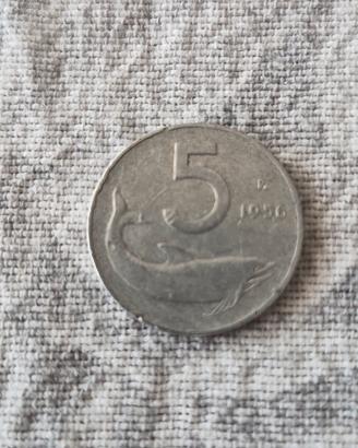 5 Lire 1956 "Delfino".